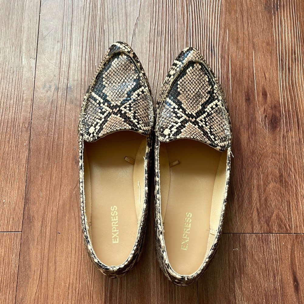 Express Snakeskin Flats